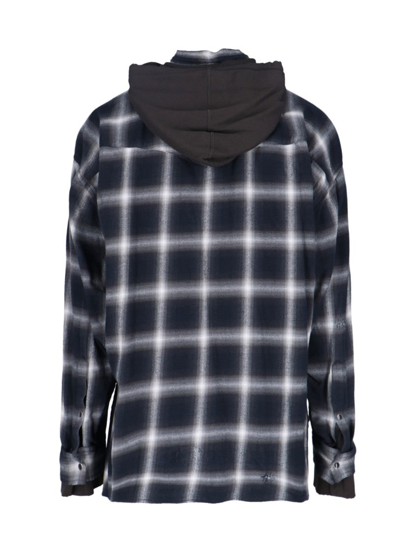 Maison Mihara Yasuhiro Long-Sleeve Black And White Plaid Shirt