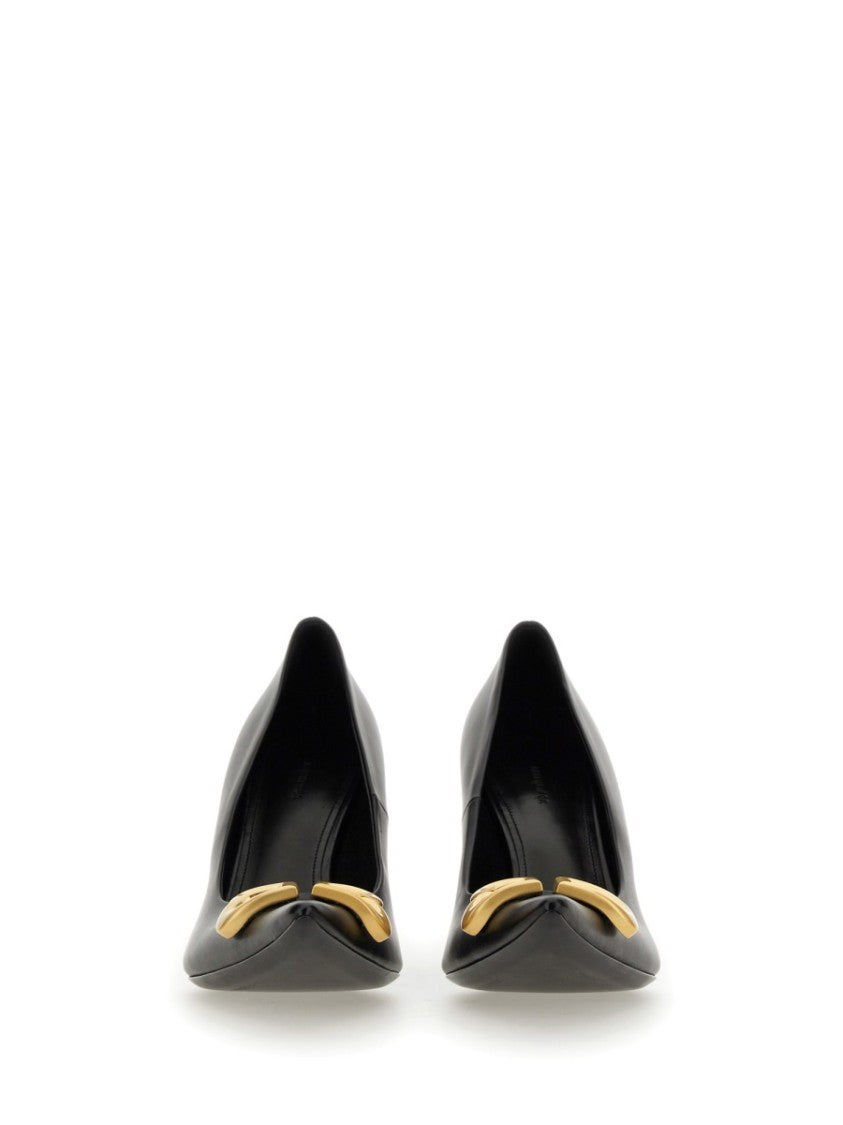 Balenciaga High-Heeled Leather Pumps With Pointed Toe