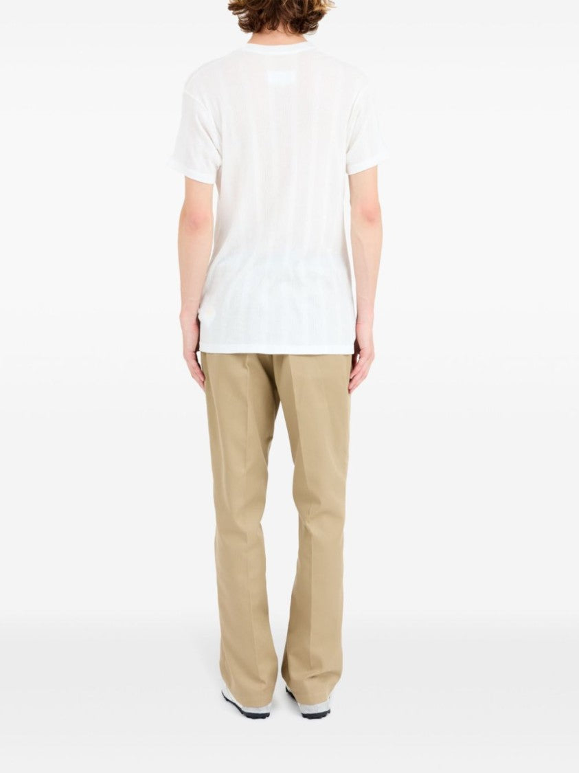 Maison Margiela Minimalist White T-Shirt With Logo Patch