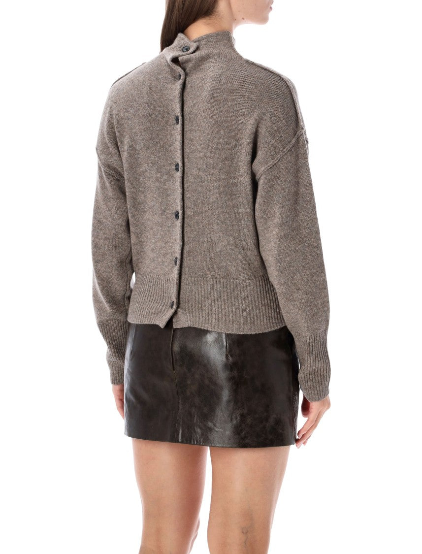 The Garment Button Detail High-Neck Knit Sweater