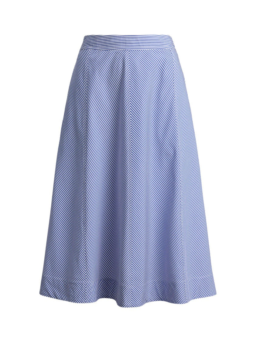Lauren Ralph Lauren A-Line Skirt With Diagonal Chevron Stripes And Concealed Zip