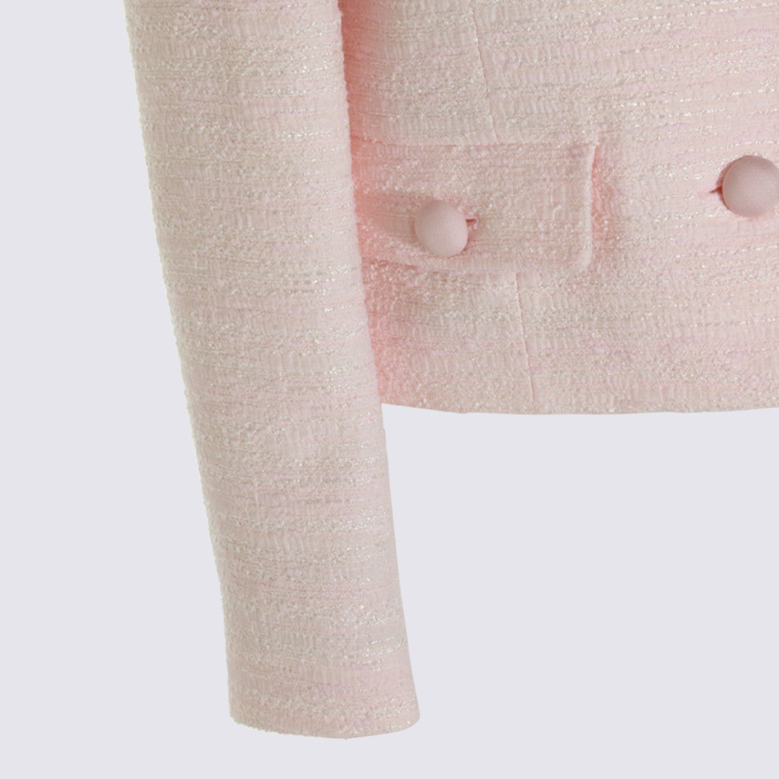 Valentino Textured Cropped Jacket With Flap Pockets And Button Detail