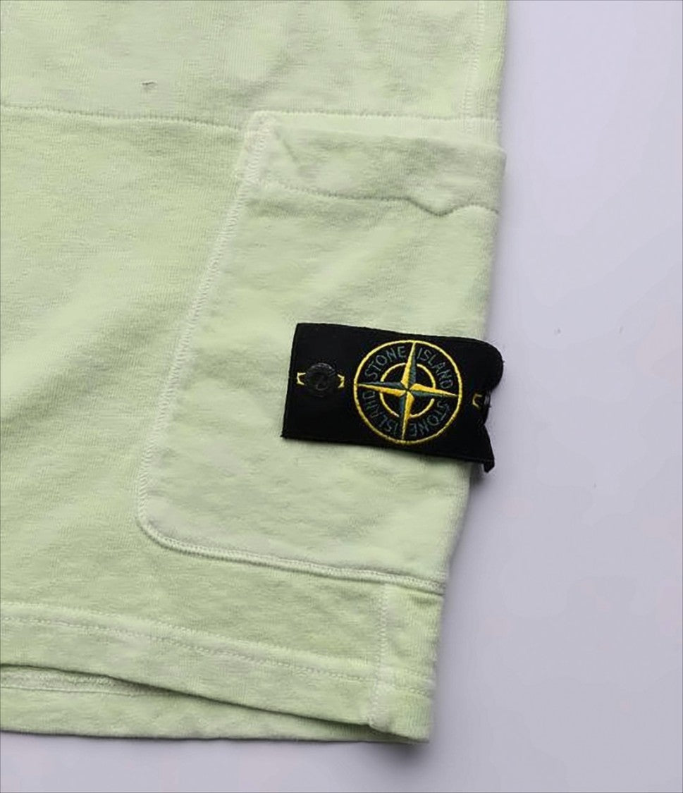 Stone Island Relaxed Fit Green Cotton Shorts