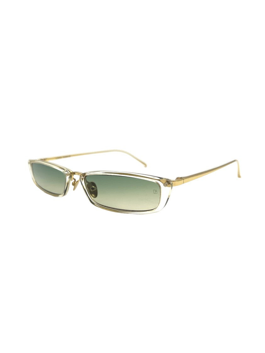 Linda Farrow Green Acetate Celluloid International Fit Sunglasses