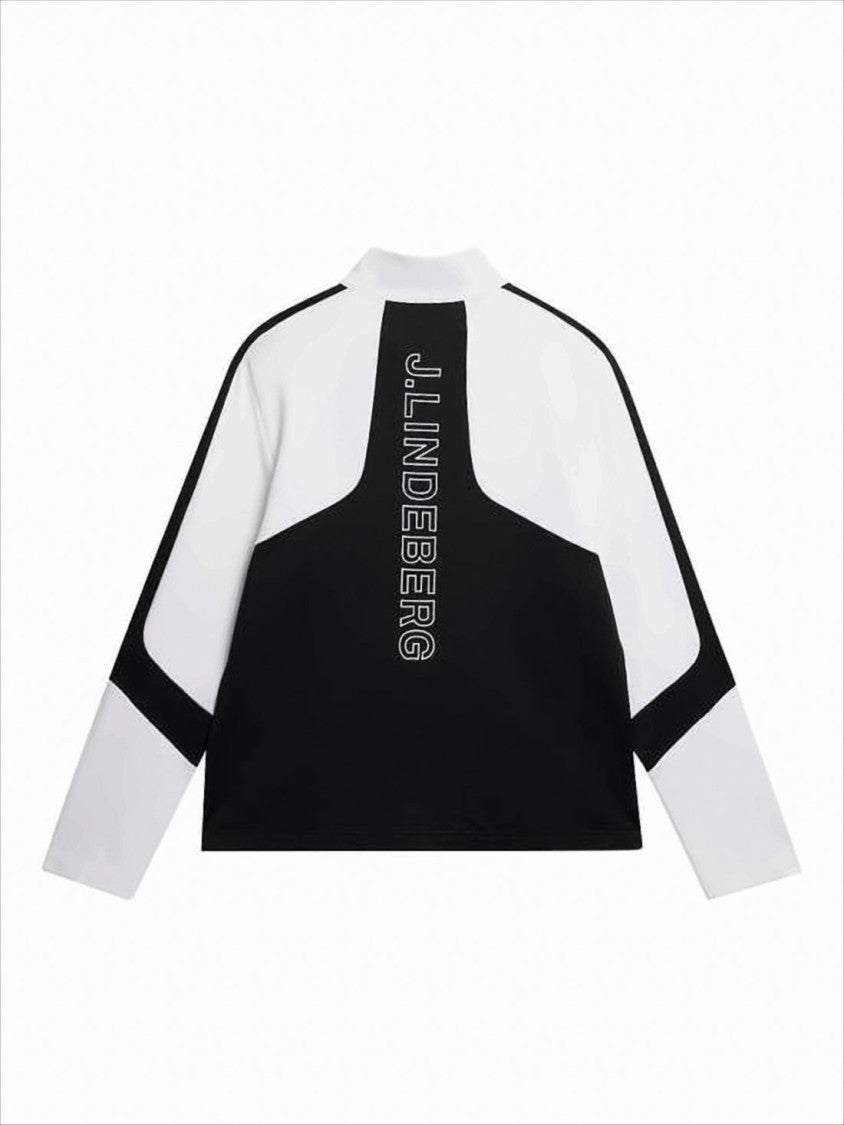 J Lindeberg Long-Sleeve Color-Block T-Shirt With High Collar