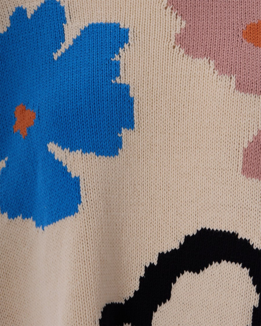 Max Mara Multicolor Floral Crew-Neck