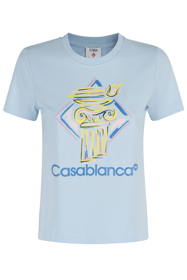 Casablanca Diamond Column Print Organic Cotton T-Shirt