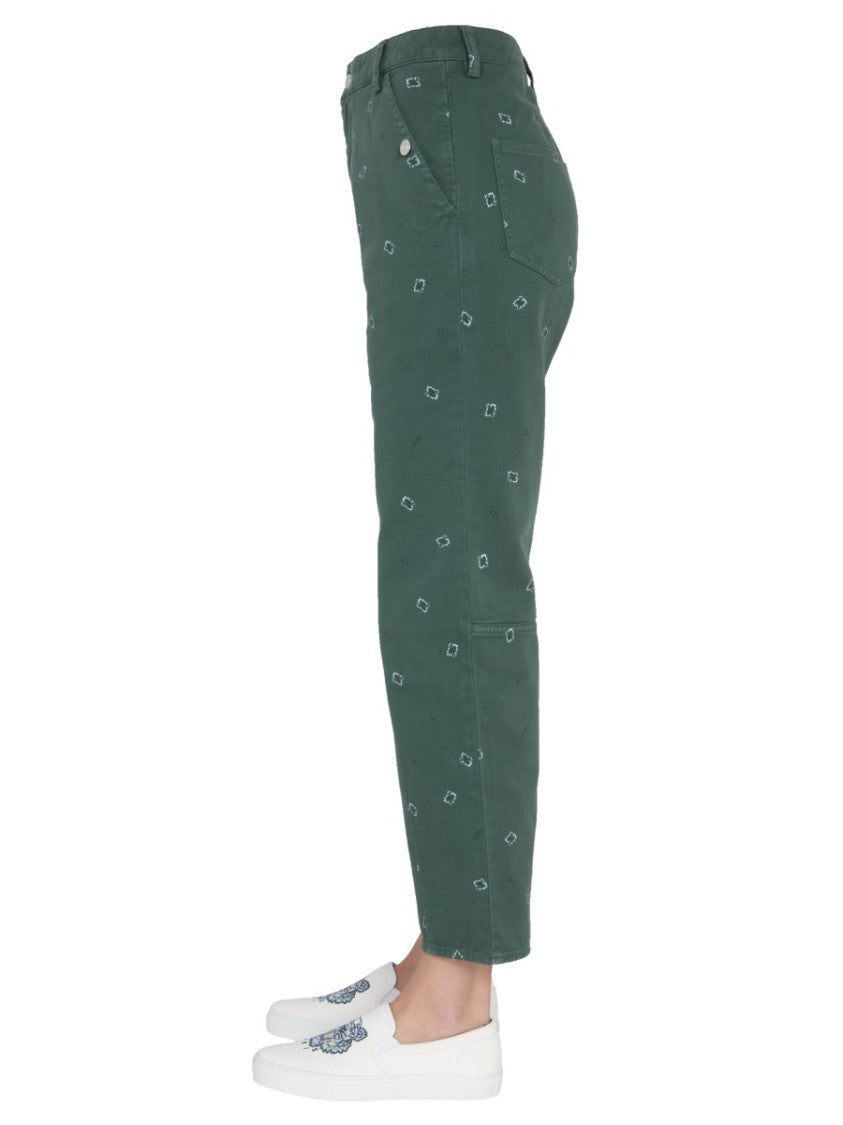 Kenzo Straight-Leg Green Pants