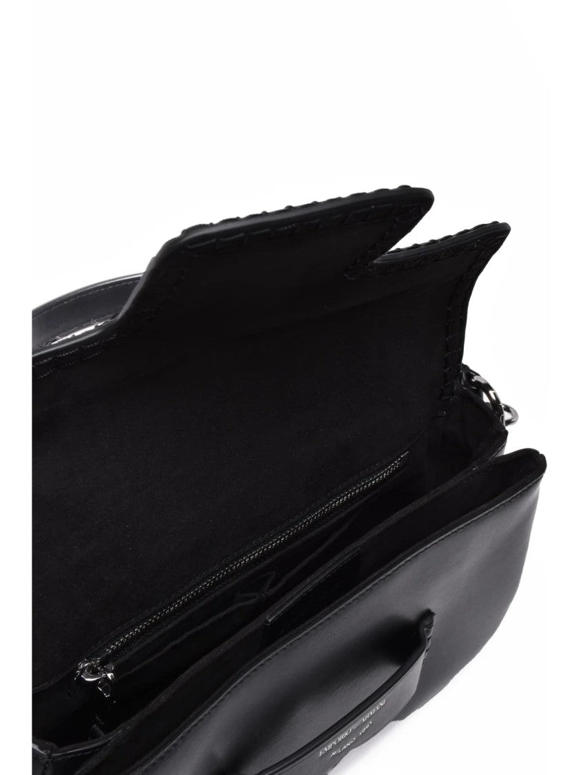 Emporio Armani Flap Closure Shoulder Bag With Adjustable Strap And Compartmentalized Interior