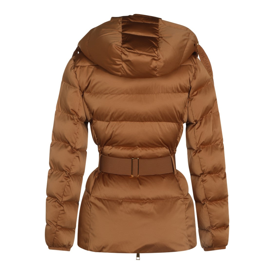 Elisabetta Franchi Bronze Belted Quilted Down Jacket