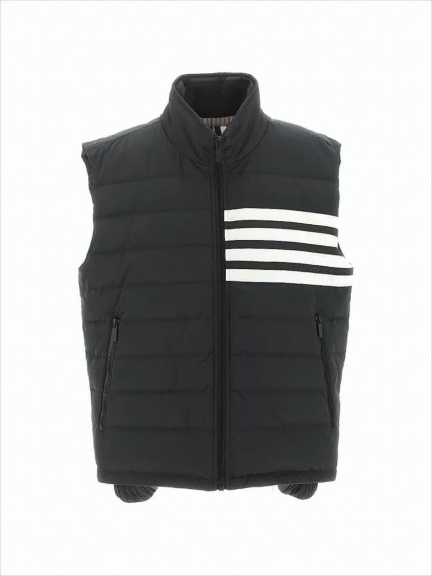 Thom Browne Quilted Padded Vest With High Collar And Sporty Accents