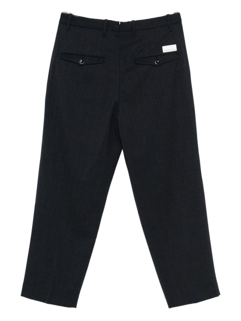 Nine In The Morning Tailored Blue Trousers With Pleated Front Design