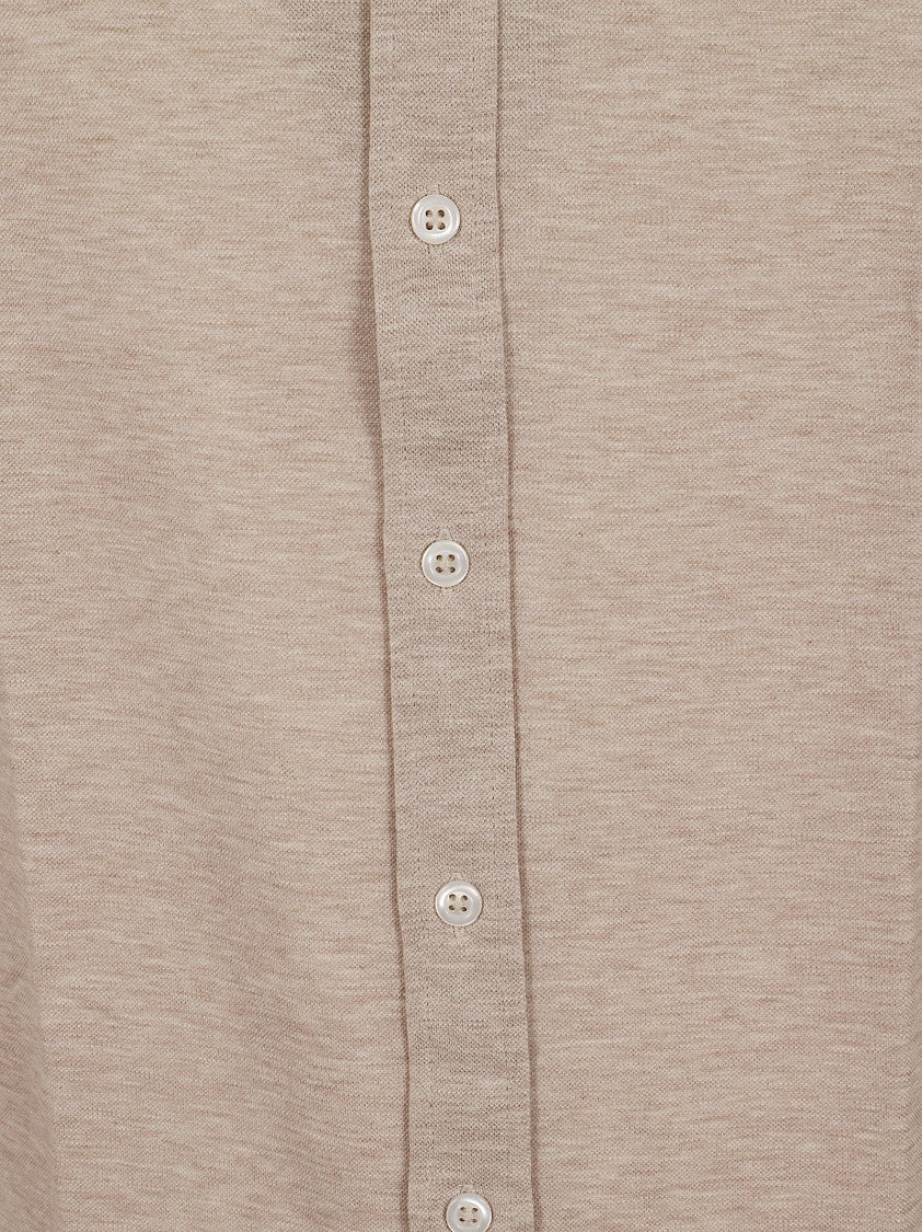 Barba Napoli Beige Oversized Shirt With Classic Button-Down Styling