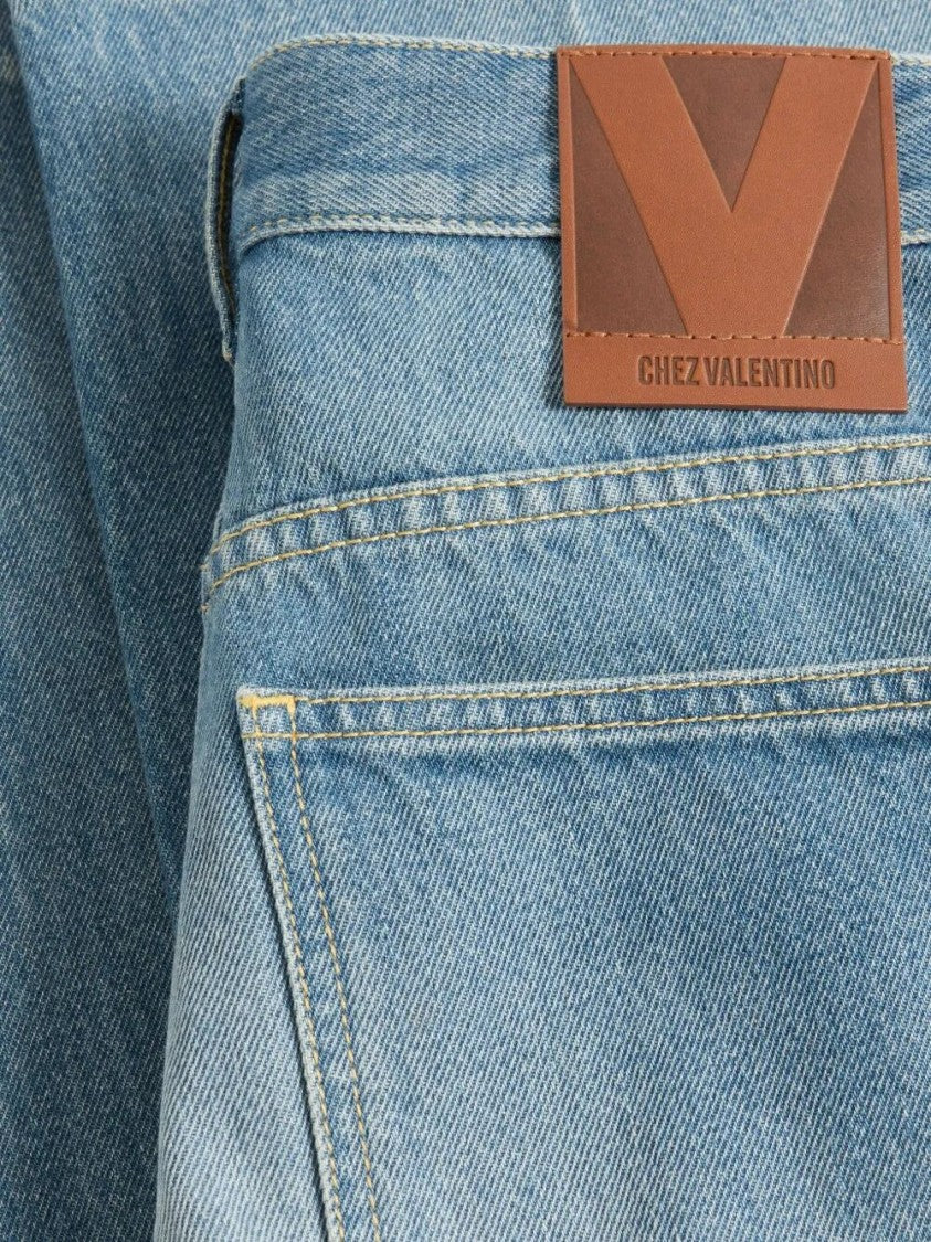 Valentino Relaxed Fit Light Wash Denim Pants