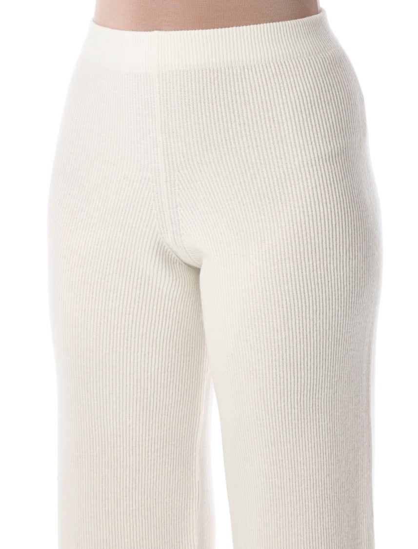 Fabiana Filippi Ivory Ribbed Wide-Leg Pants