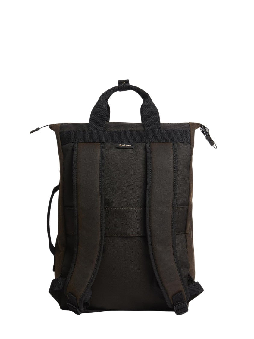 Barbour Square Waxed-Cotton Backpack