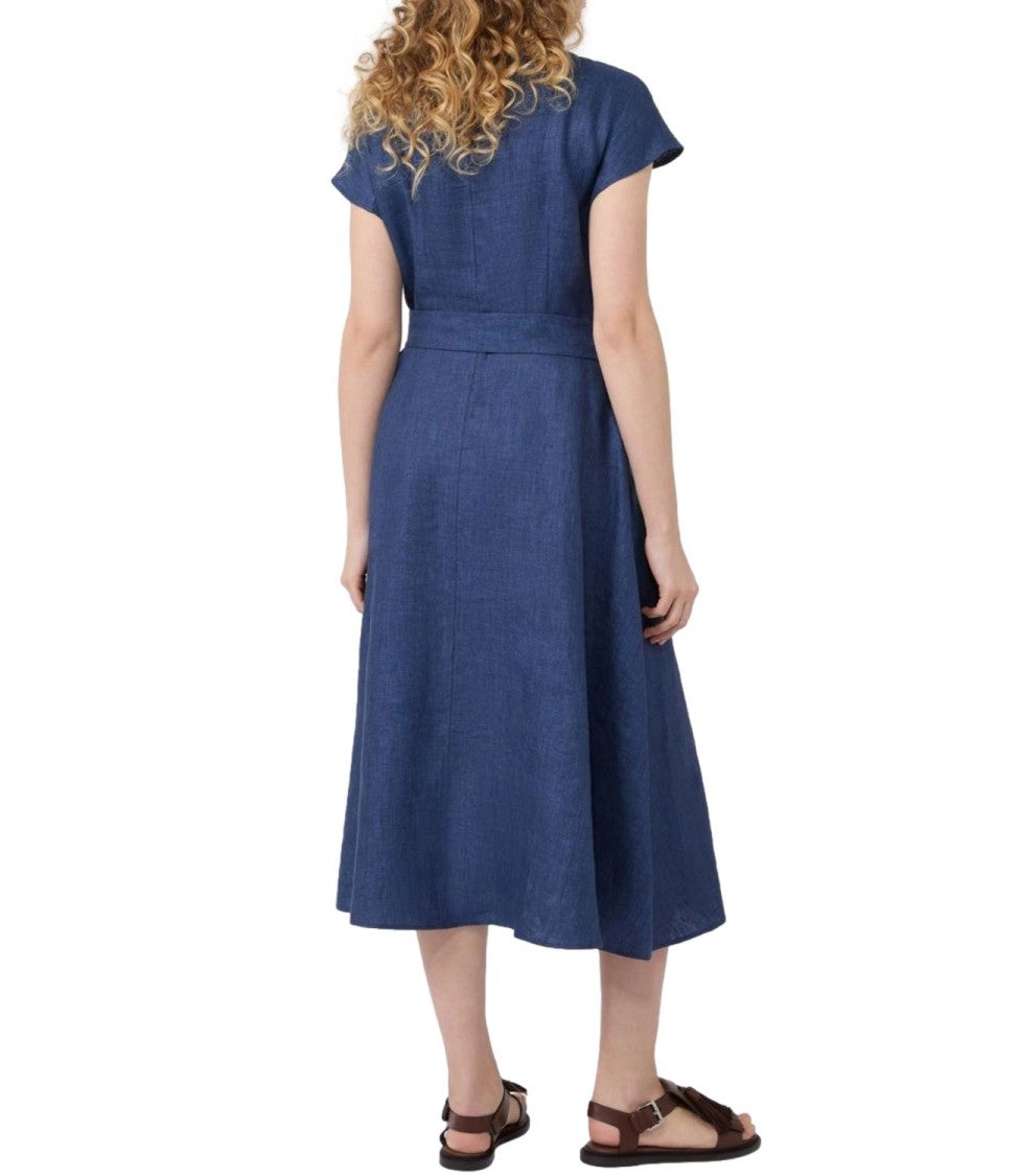 Max Mara Blue Wkdesordio Virgin Wool Dress