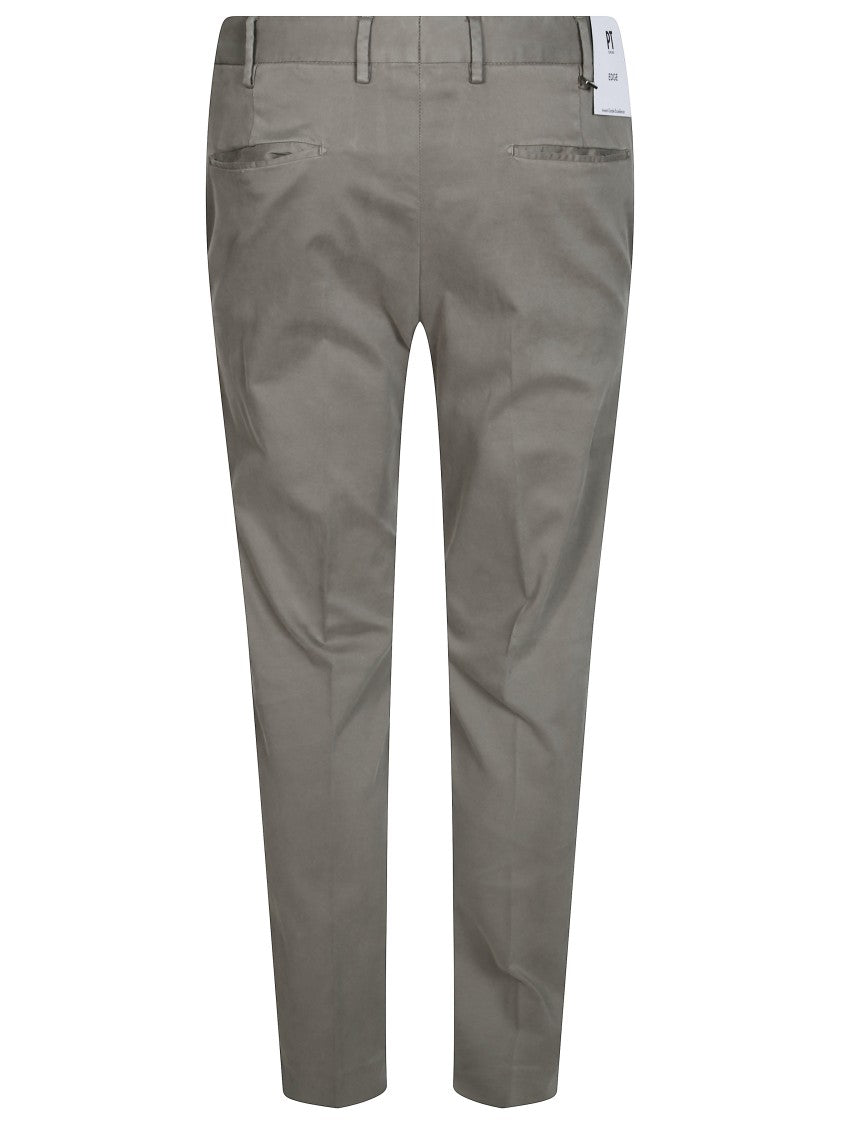 Pt01 Cotton-Blend Satin Tailored Straight-Leg Pants
