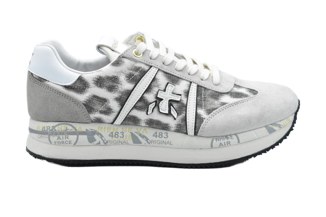 Premiata Spotted Lace-Up Shoes With Cushioned Sole