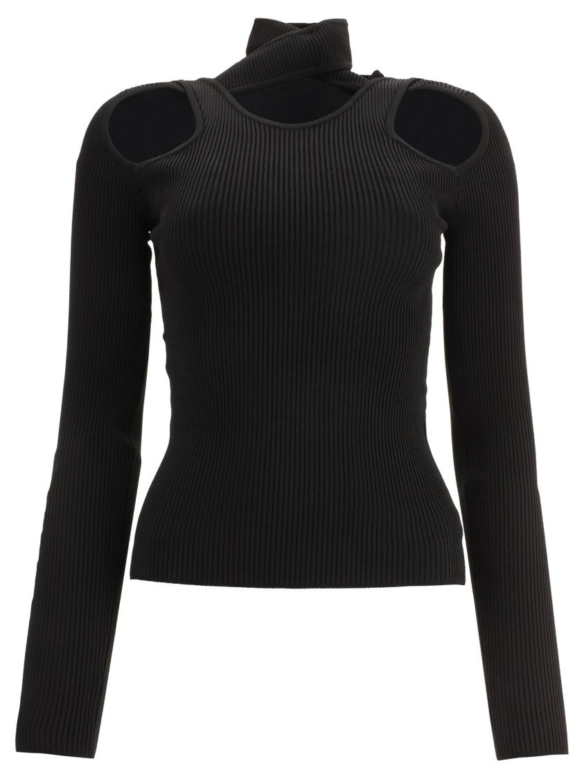 Coperni Black Turtleneck With Shoulder Cut-Out Details