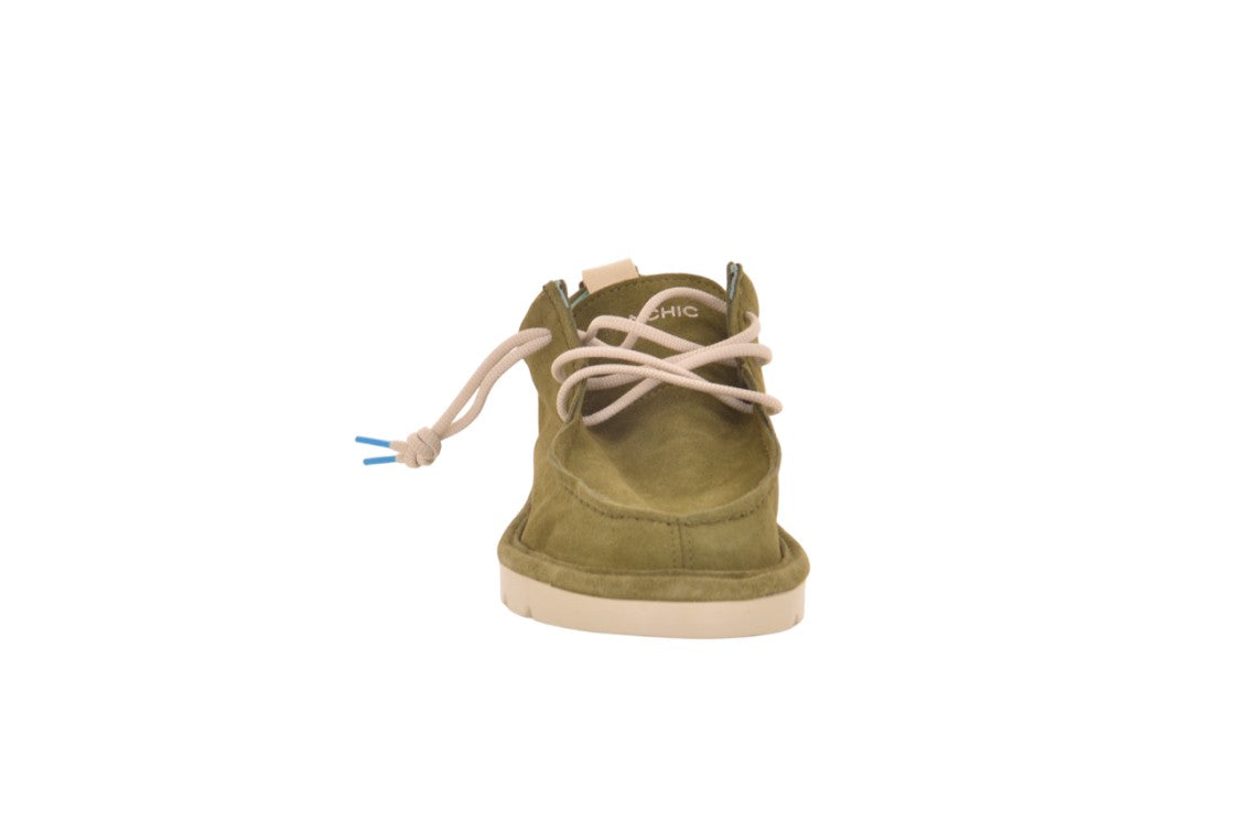 Panchic Olive Suede Tapered Silhouette Shoes