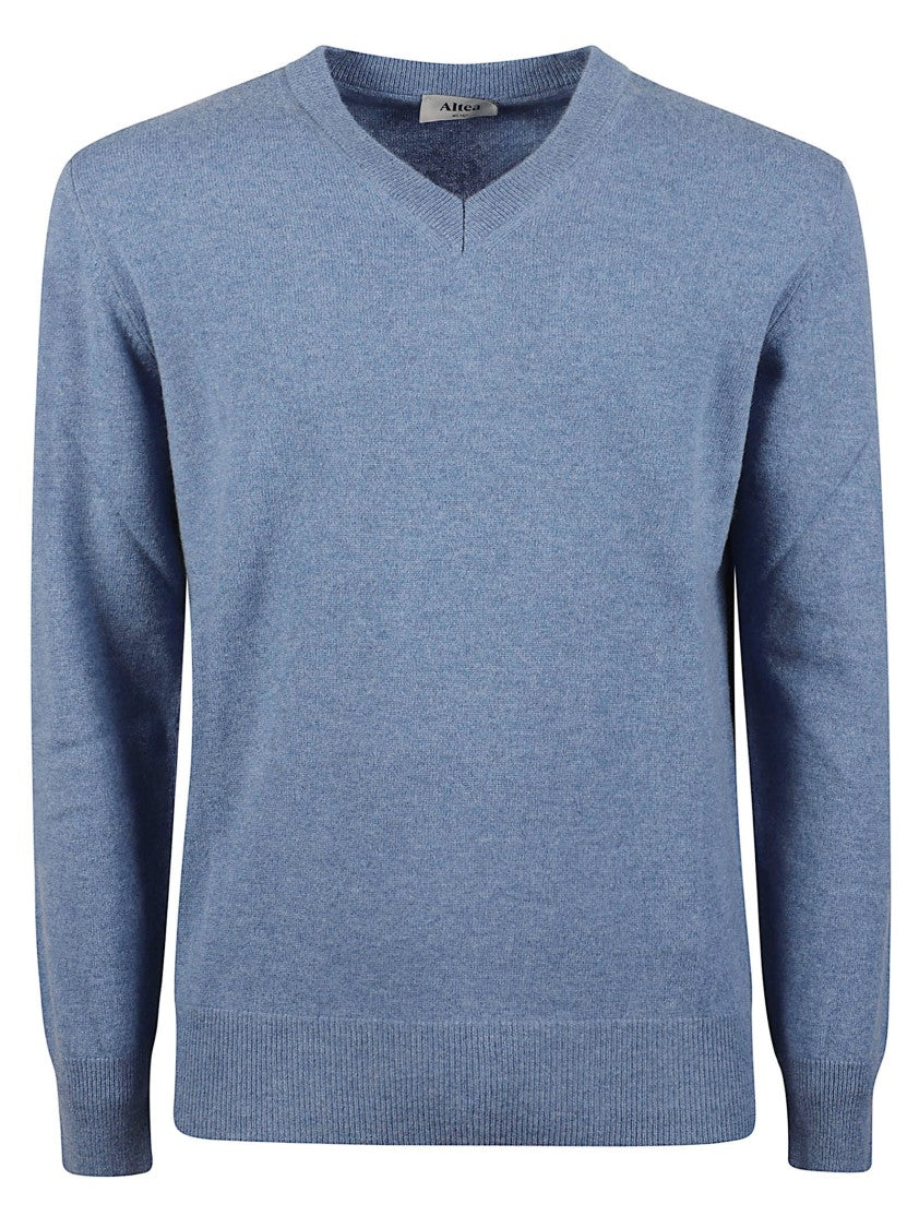 Altea V-Neck Heathered Pure Cashmere Sweater