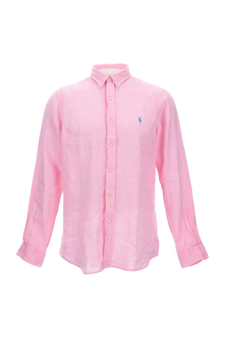 Polo Ralph Lauren Custom-Fit Long-Sleeved Linen Shirt With Button-Down Collar