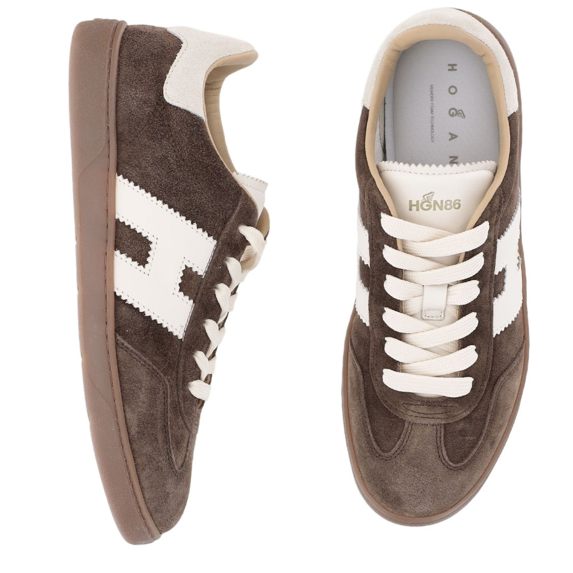 Hogan Low-Top Suede Sneakers With Leather Accents And Contrast Details