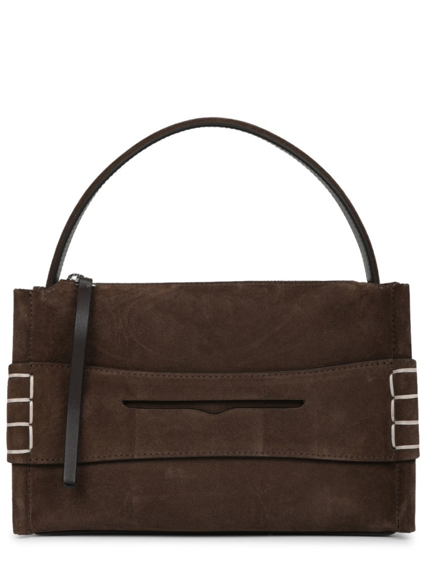 J. W. Anderson Small Rectangular Handbag In Rich Brown Suede