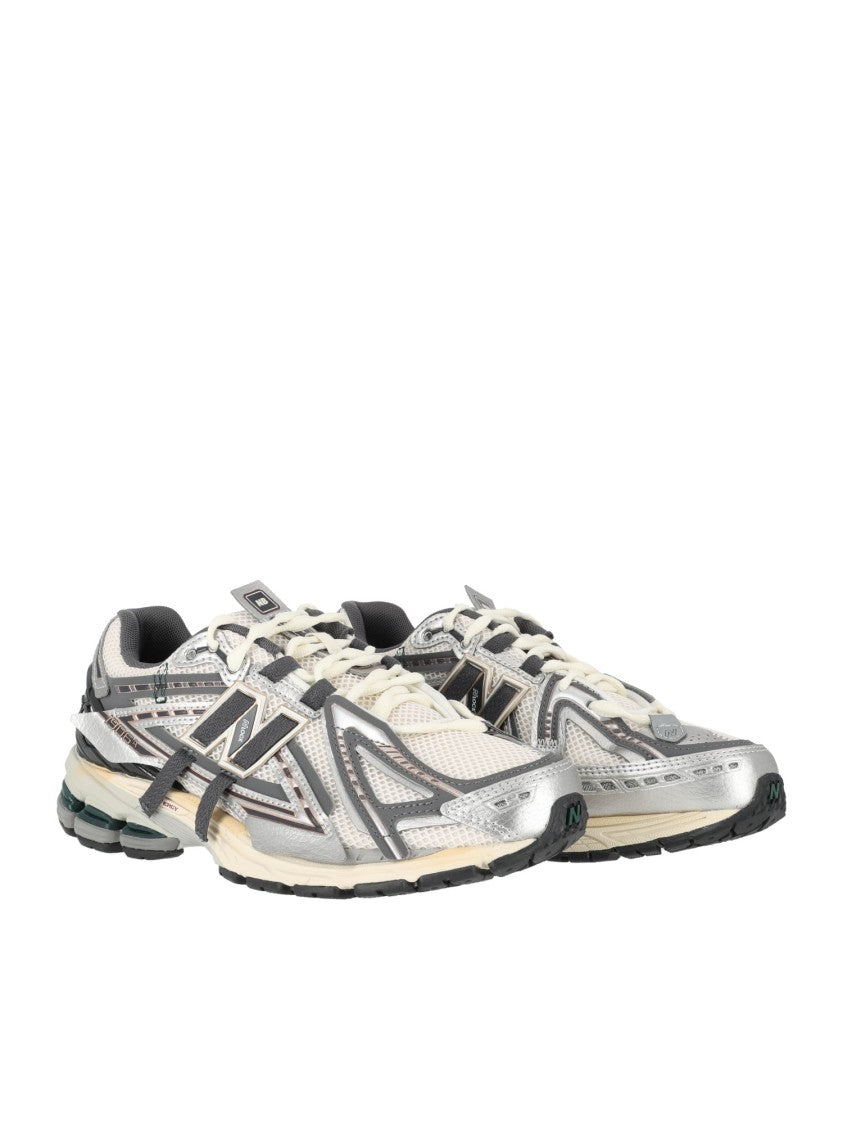 New Balance Silver Metallic Synthetic-Mesh Sneakers