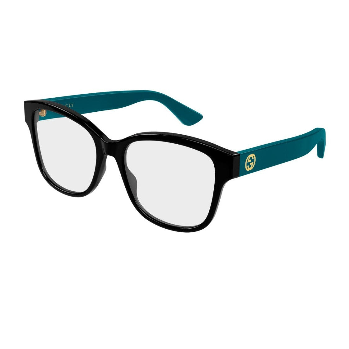 Gucci Black Blue Injected Frame Square Sunglasses