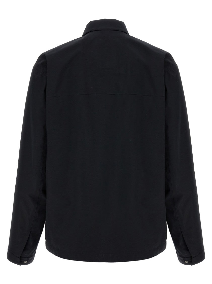 Herno Windproof Technical Fabric Jacket With Classic Collar And Adjustable Cuffs