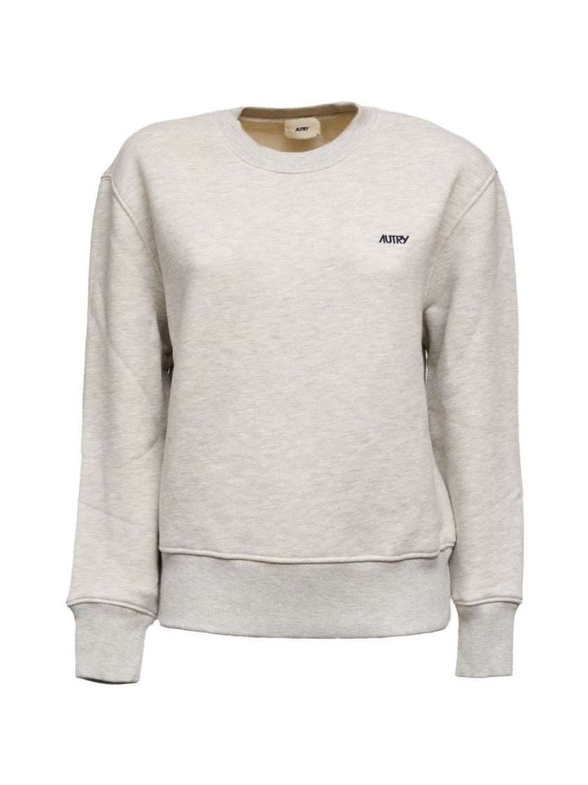 Autry Classic Crew Neck Sweater With Ribbed Details