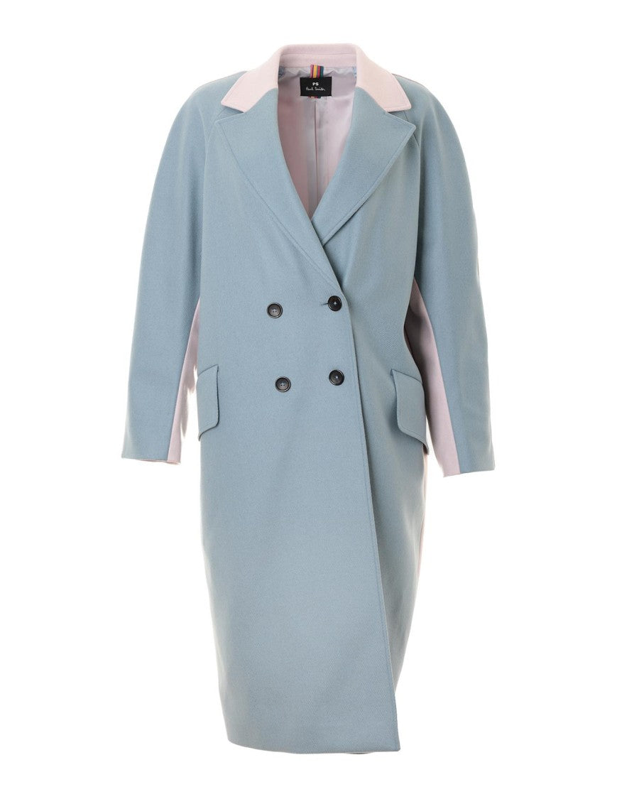 Paul Smith Bicolor Long Coat With Tailored Collar