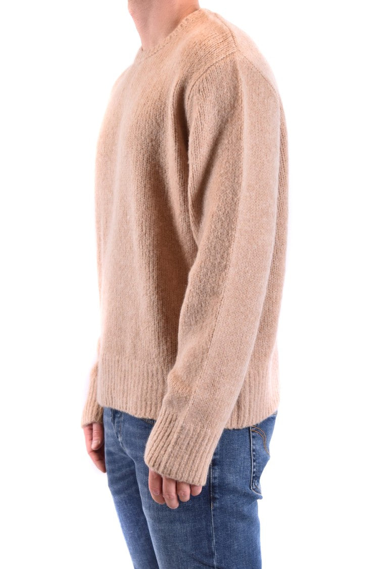 Neil Barrett Beige Textured Knit Sweater Crew Neckline