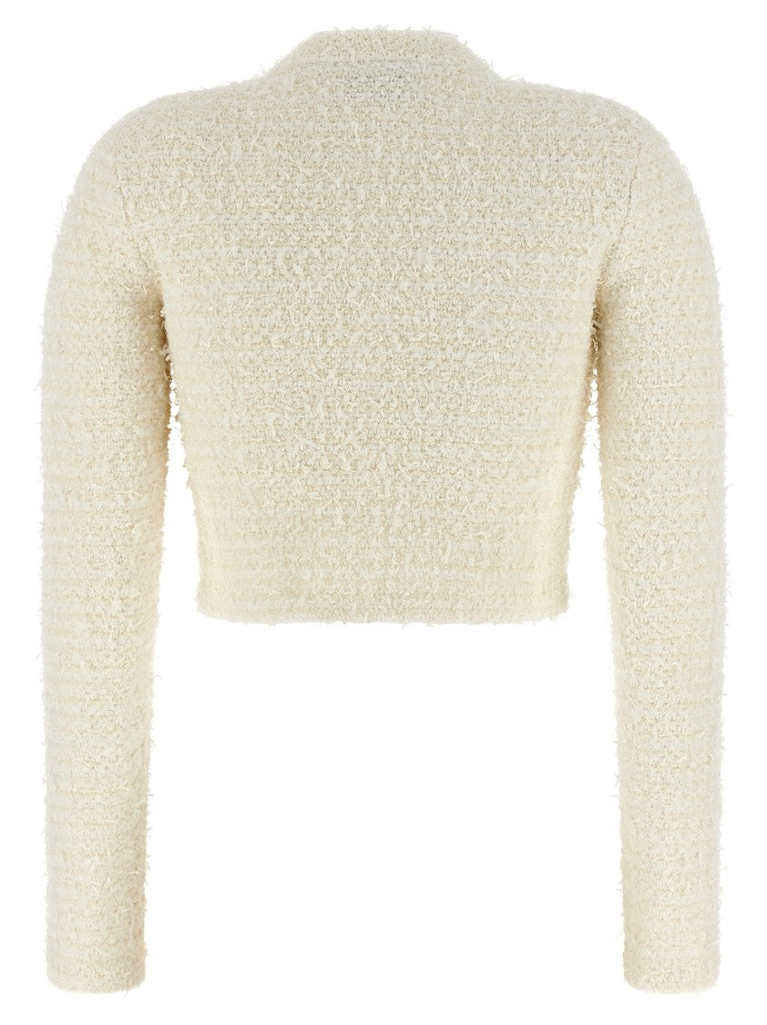 Self-Portrait 'Cream Textured Knit' Cardigan