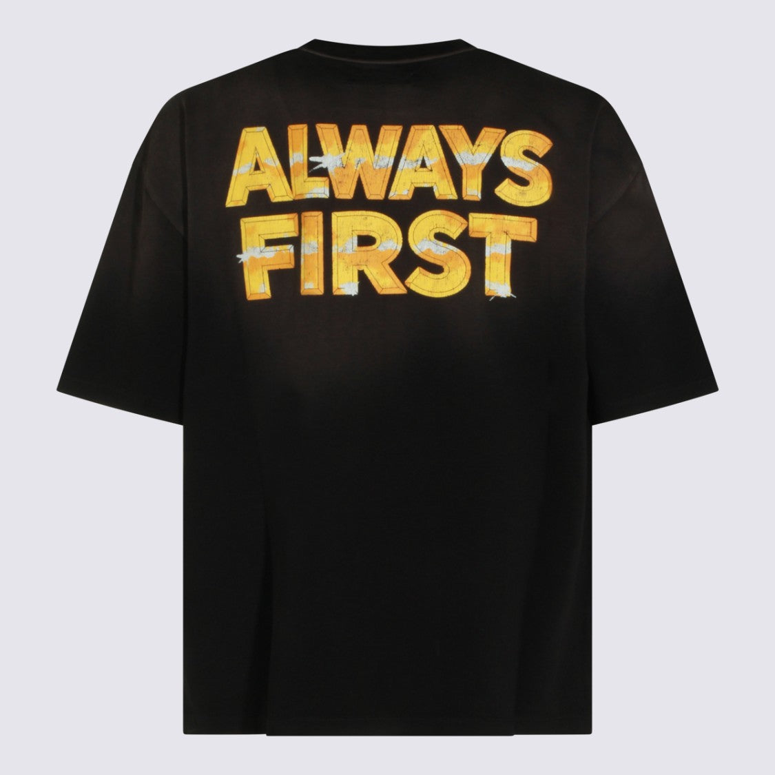 Amiri Oversized Black Graphic Print T-Shirt With Eagle Design
