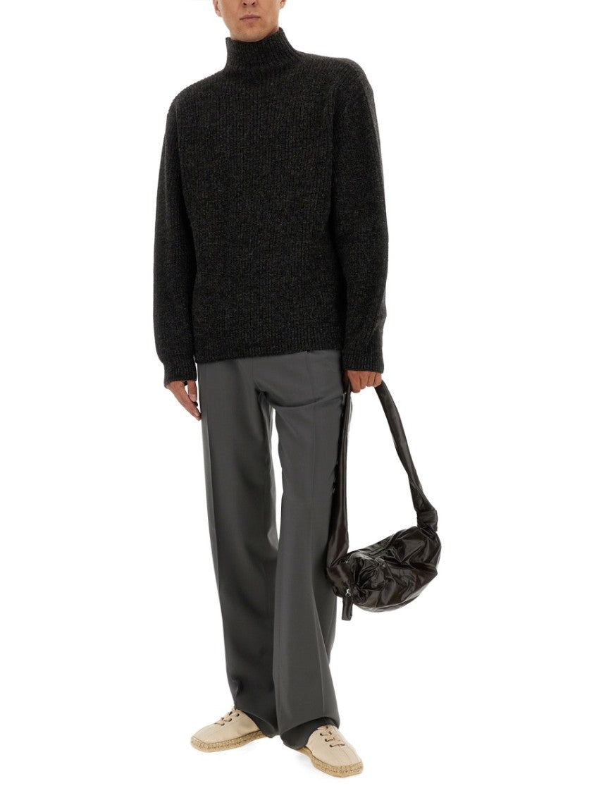 Lemaire Ribbed Turtleneck Sweater In Alpaca