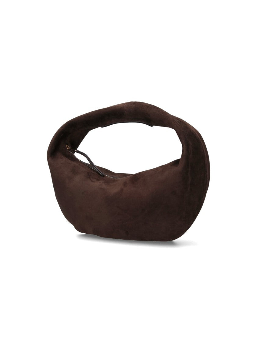Khaite "Olivia" Hobo Bag – Dark Brown Suede