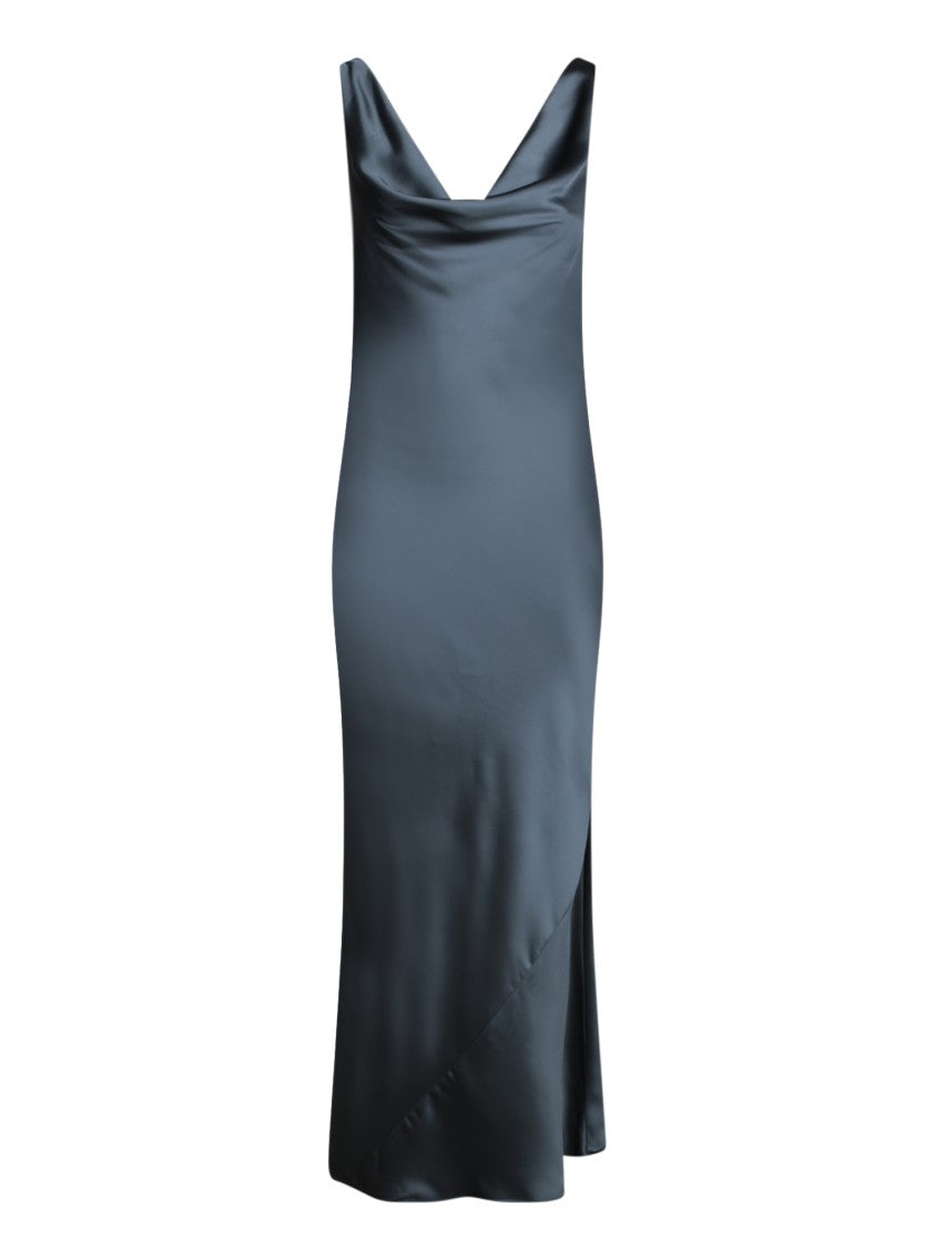 Blanca Vita Form-Fitting Grey Dress With Deep V-Neckline