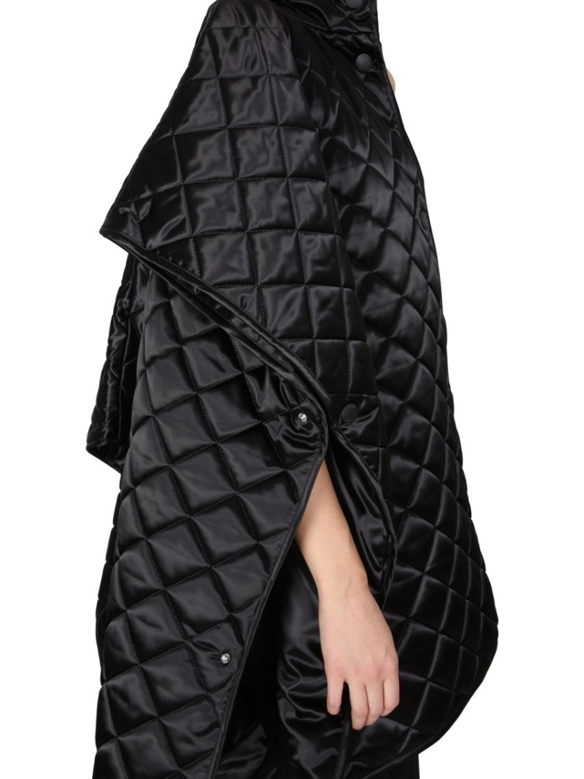 Boutique Moschino Diamond-Pattern Quilted Jacket With High Neck