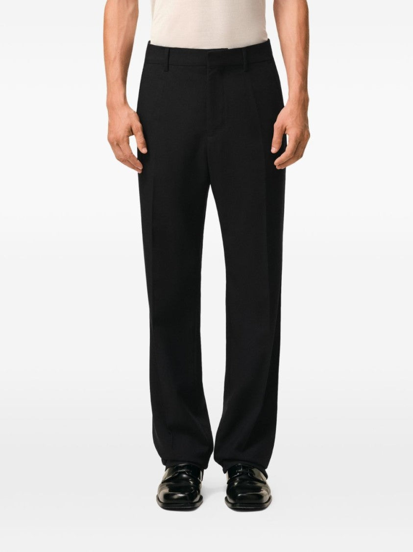Ami Paris Black Straight Fit Zipped Fly Trousers