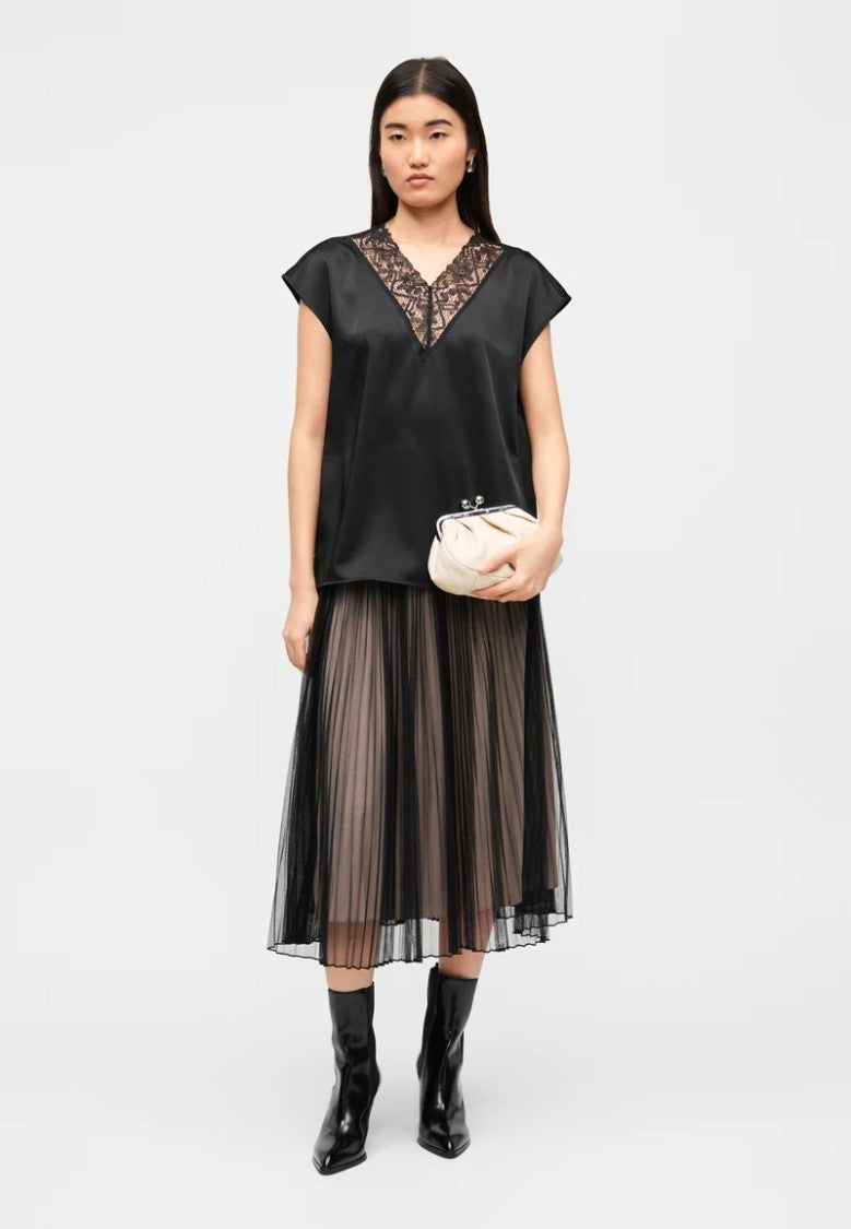Max Mara Black Cotton Blend Tank Top