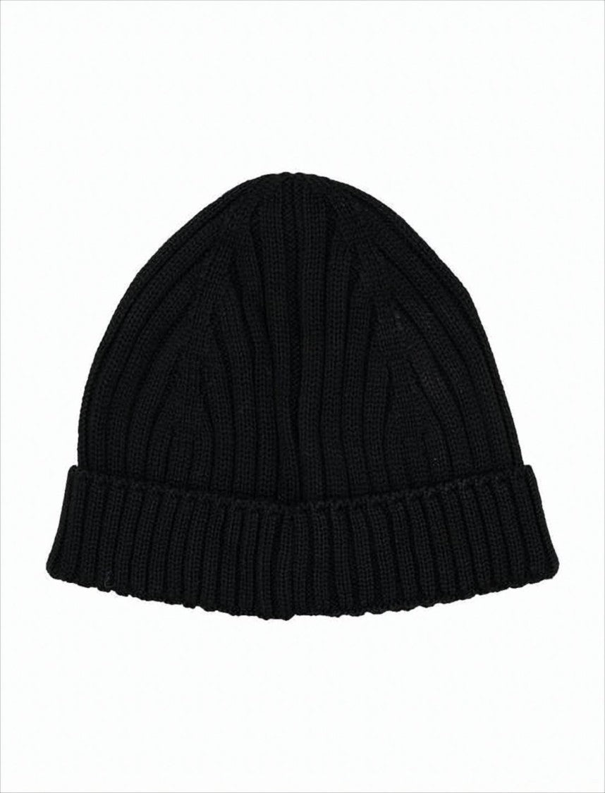 Marine Serre Ribbed Knit Beanie With Folded Cuff