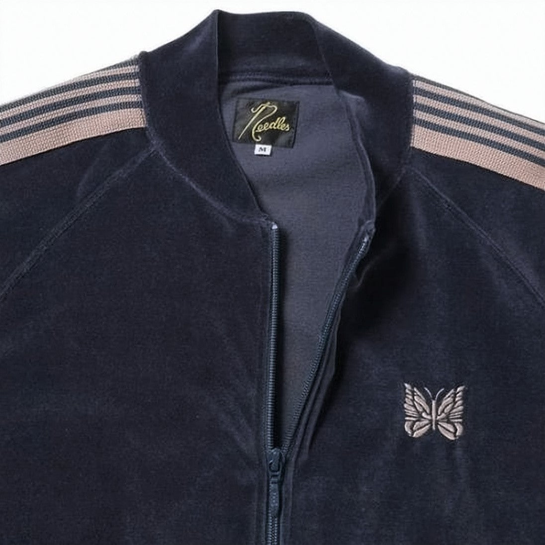 Needles Velvety Zip-Up Jacket With Ribbed Detailing