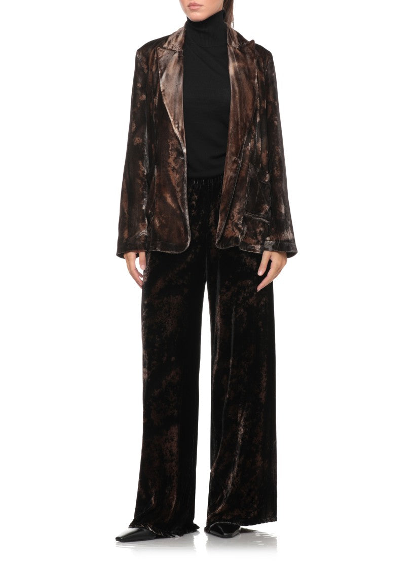 Avant Toi Mottled Brown Velvet Jacket With Tailored Silhouette