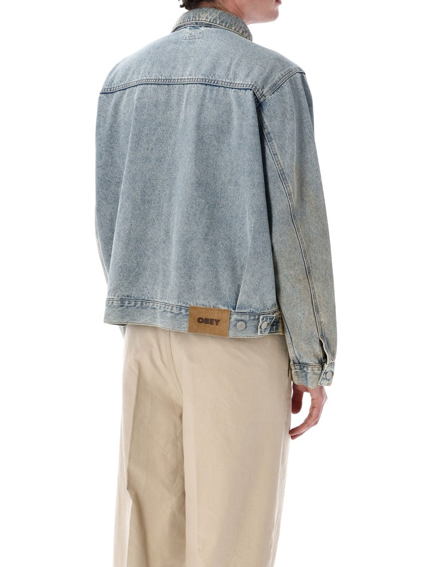 Obey Zip Front Denim Trucker Jacket