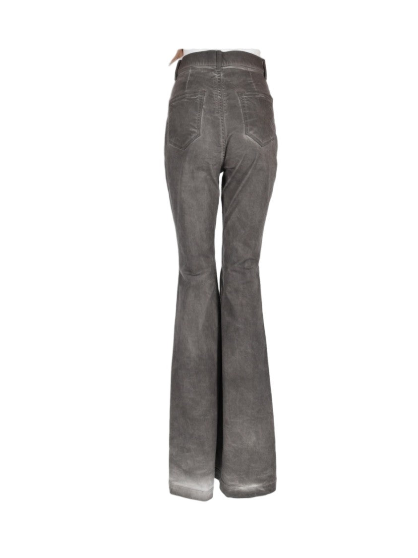 Drkshdw By Rick Owens Charcoal High-Waisted Flared Cotton-Blend Jeans