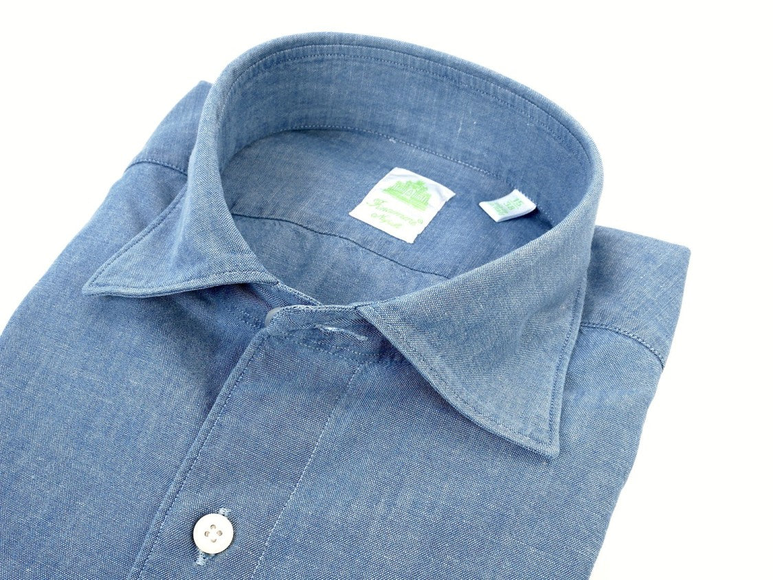 Finamore Tokyo Chambray Tailored Shirt