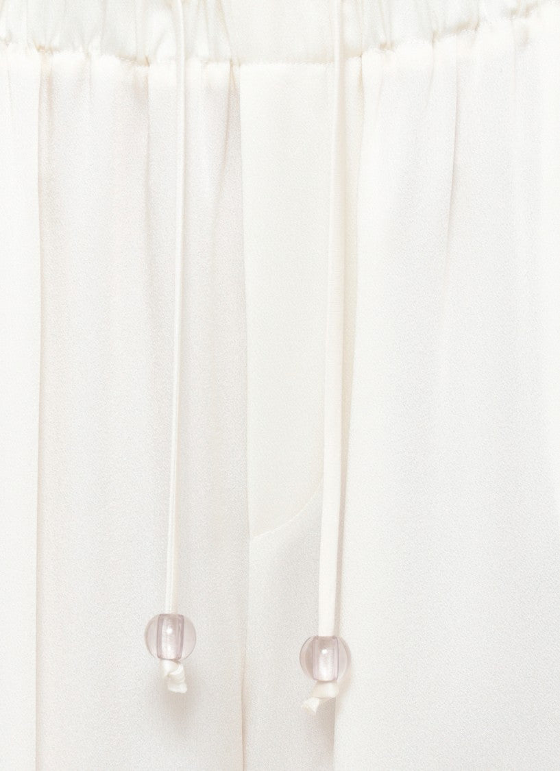 Fabiana Filippi Ivory Drawstring Viscose Straight-Leg Pants